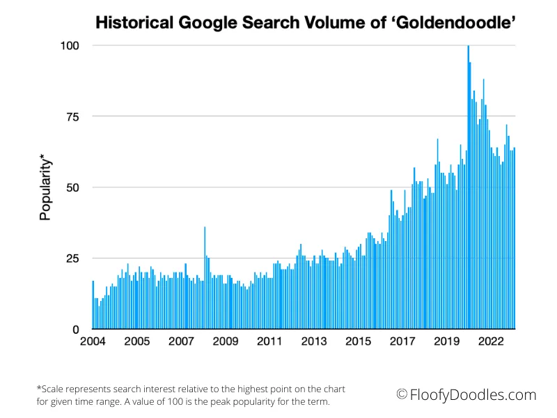 Data graph of Goldendoodle search volume on Google