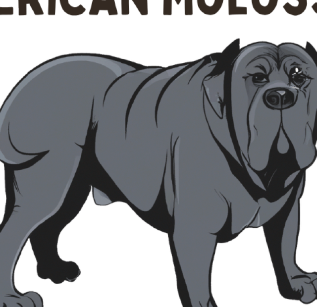 A black dog with the words american molosses.